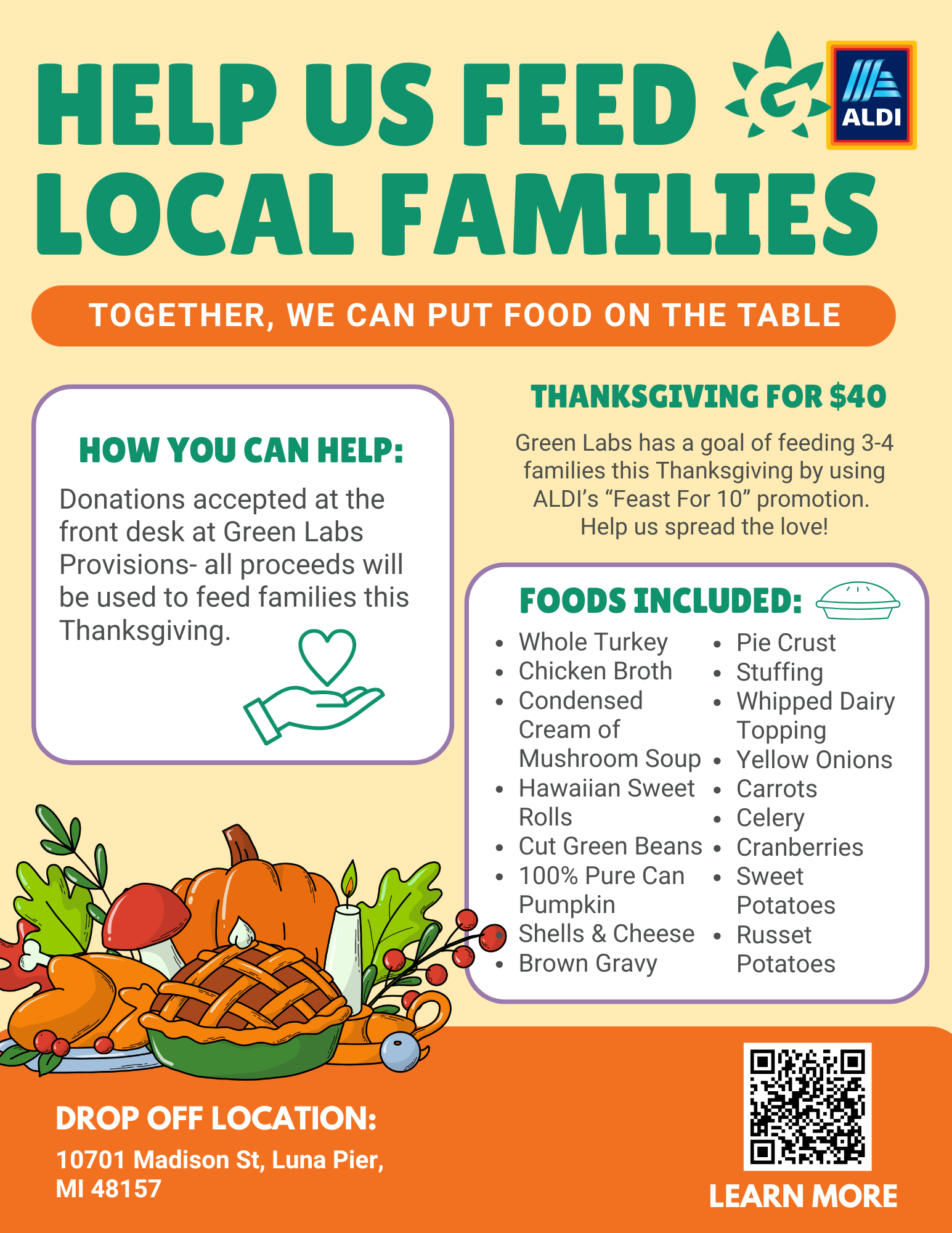 Help Us Feed Local Families Flyer